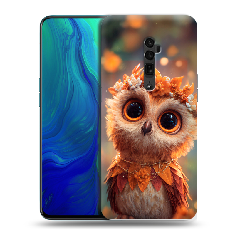 Пластиковый чехол на OPPO Reno 10x Zoom с принтом Милая сова Пластиковый чехол на OPPO Reno 10x Zoom с принтом Милая сова