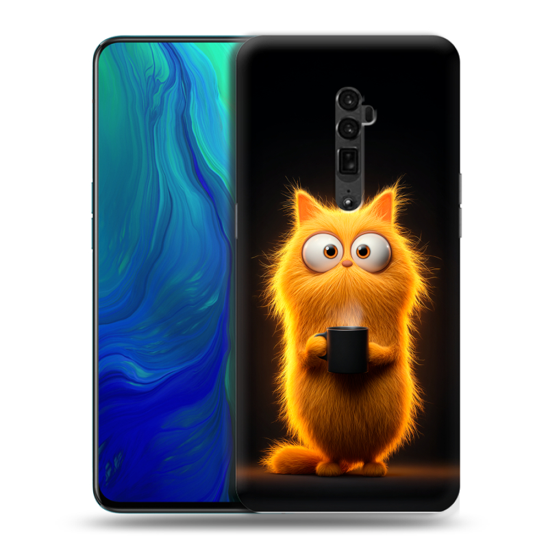 Пластиковый чехол на OPPO Reno 10x Zoom с принтом Смешной кот Пластиковый чехол на OPPO Reno 10x Zoom с принтом Смешной кот