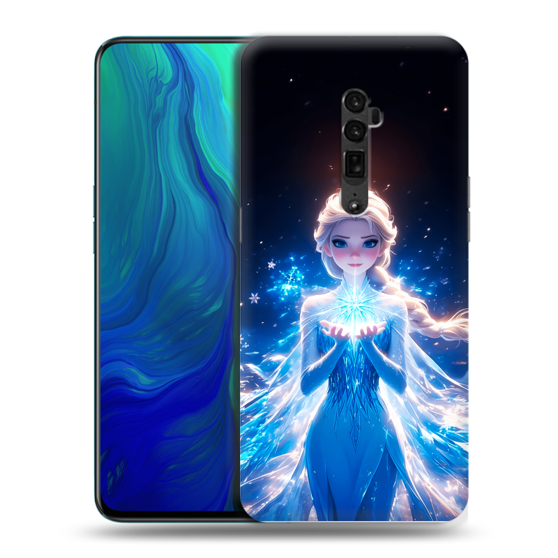 Пластиковый чехол на OPPO Reno 10x Zoom с принтом Холодное сердце Frozen Пластиковый чехол на OPPO Reno 10x Zoom с принтом Холодное сердце Frozen