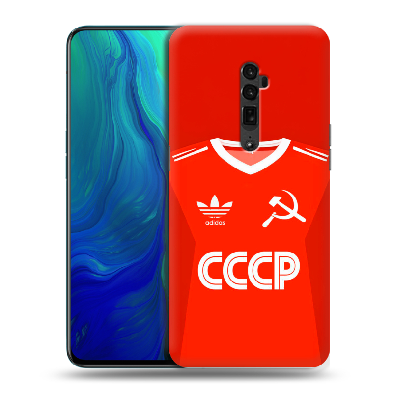 Пластиковый чехол на OPPO Reno 10x Zoom с принтом Флаг Герб СССР Пластиковый чехол на OPPO Reno 10x Zoom с принтом Флаг Герб СССР