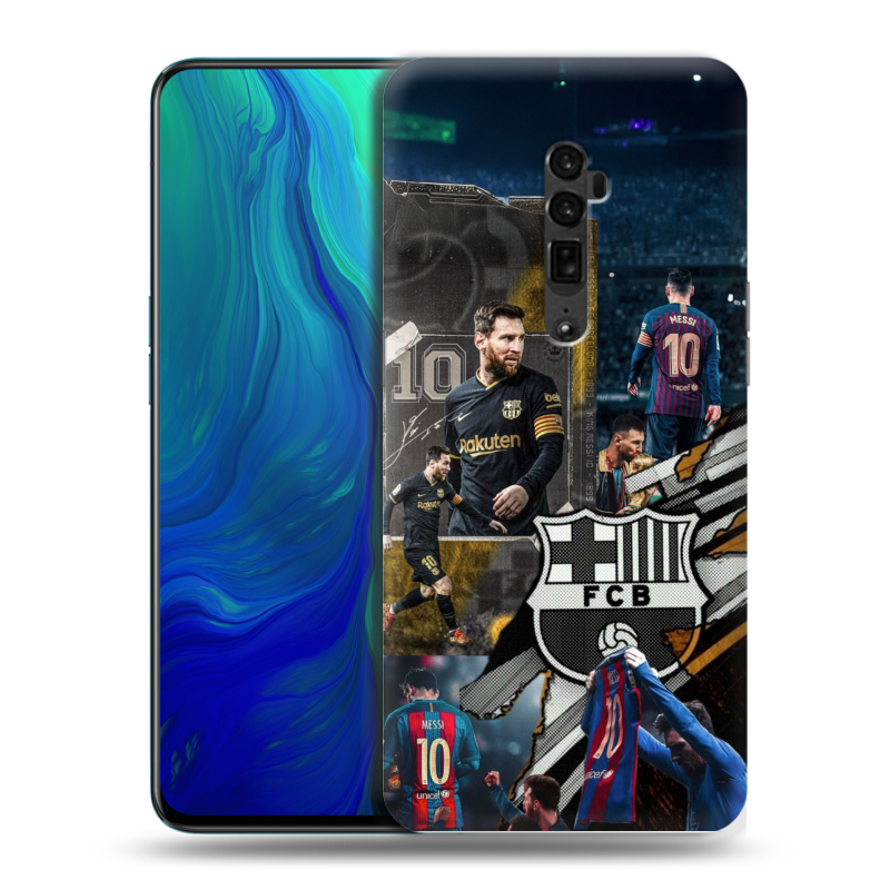 Пластиковый чехол на OPPO Reno 10x Zoom с принтом Messi Barcelona Пластиковый чехол на OPPO Reno 10x Zoom с принтом Messi Barcelona