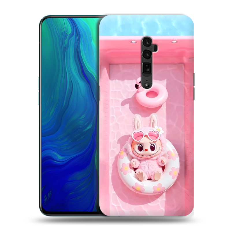 Пластиковый чехол на OPPO Reno 10x Zoom с принтом Labubu Лабубу Пластиковый чехол на OPPO Reno 10x Zoom с принтом Labubu Лабубу