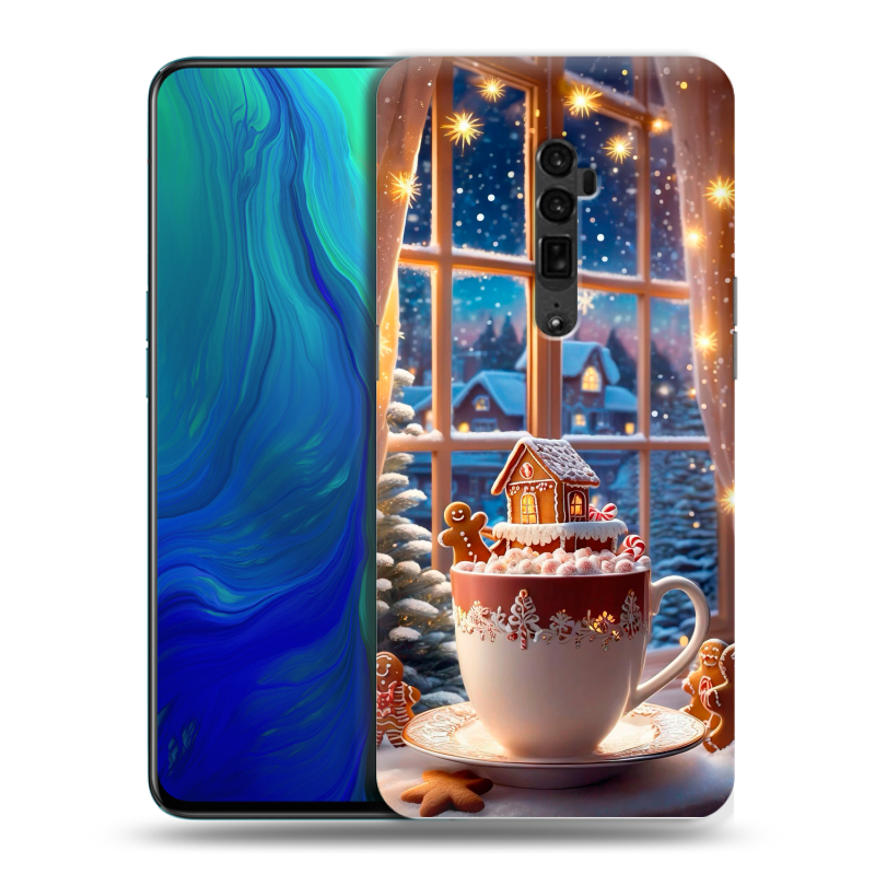 Пластиковый чехол на OPPO Reno 10x Zoom с принтом Новый год Пластиковый чехол на OPPO Reno 10x Zoom с принтом Новый год