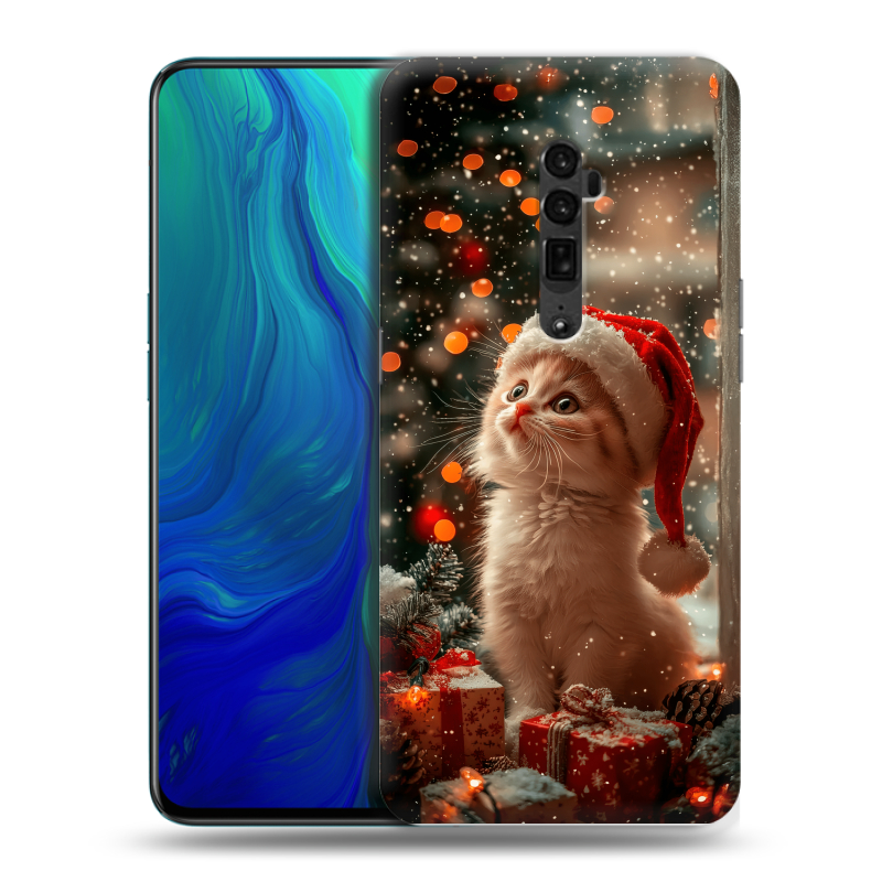 Пластиковый чехол на OPPO Reno 10x Zoom с принтом Новый год Пластиковый чехол на OPPO Reno 10x Zoom с принтом Новый год