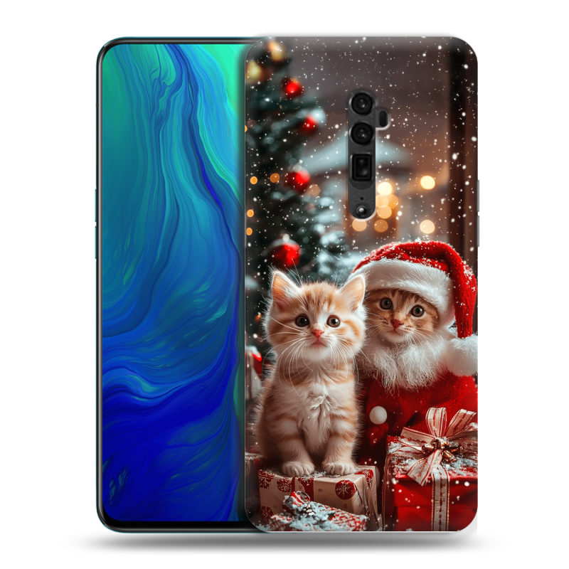 Пластиковый чехол на OPPO Reno 10x Zoom с принтом Новый год Пластиковый чехол на OPPO Reno 10x Zoom с принтом Новый год