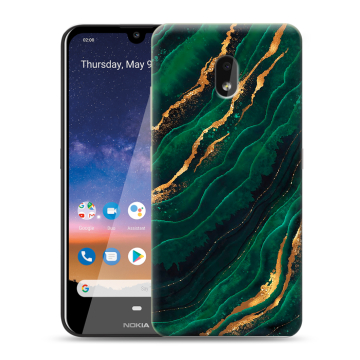 Силиконовый чехол на Nokia 2.2 с принтом Мрамор зеленое золото