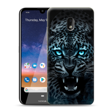 Силиконовый чехол на Nokia 2.2 с принтом Темный леопард