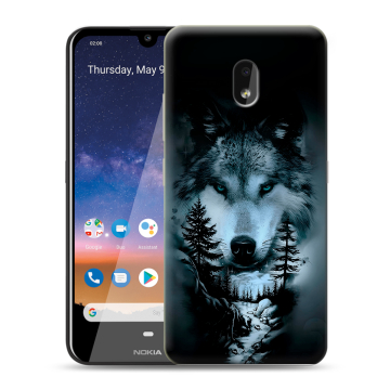 Силиконовый чехол на Nokia 2.2 с принтом Лесной волк