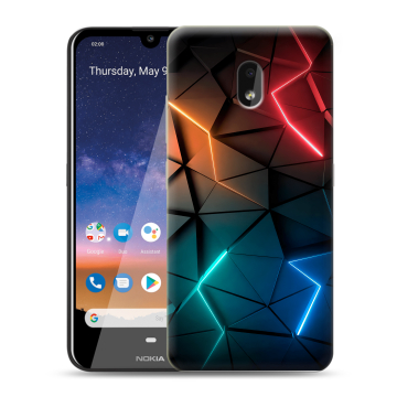 Силиконовый чехол на Nokia 2.2 с принтом Абстракция неон