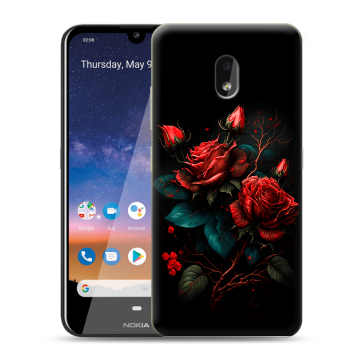 Силиконовый чехол на Nokia 2.2 с принтом Розы красные Силиконовый чехол на Nokia 2.2 с принтом Розы красные