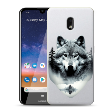 Силиконовый чехол на Nokia 2.2 с принтом Волк в лесу Силиконовый чехол на Nokia 2.2 с принтом Волк в лесу