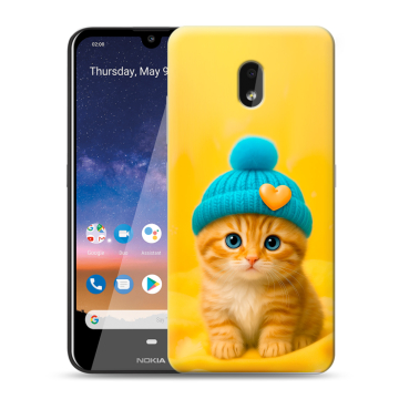 Силиконовый чехол на Nokia 2.2 с принтом Котенок в шапке Силиконовый чехол на Nokia 2.2 с принтом Котенок в шапке