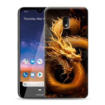 Силиконовый чехол на Nokia 2.2 с принтом Золотой дракон Силиконовый чехол на Nokia 2.2 с принтом Золотой дракон