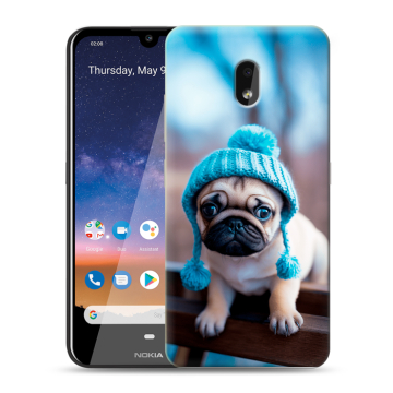 Силиконовый чехол на Nokia 2.2 с принтом Мопс в шапке Силиконовый чехол на Nokia 2.2 с принтом Мопс в шапке