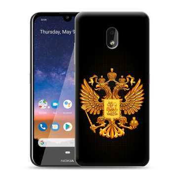 Силиконовый чехол на Nokia 2.2 с принтом Герб России желтый Силиконовый чехол на Nokia 2.2 с принтом Герб России желтый