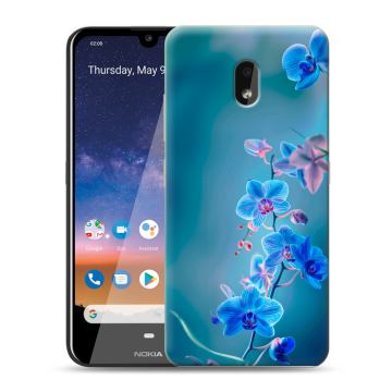 Силиконовый чехол на Nokia 2.2 с принтом Голубые цветы