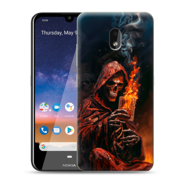 Силиконовый чехол на Nokia 2.2 с принтом Скелет и карты Силиконовый чехол на Nokia 2.2 с принтом Скелет и карты