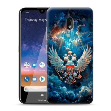 Силиконовый чехол на Nokia 2.2 с принтом Герб флаг России Силиконовый чехол на Nokia 2.2 с принтом Герб флаг России
