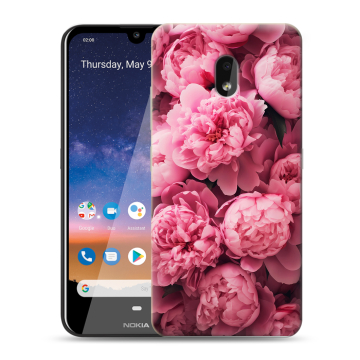 Силиконовый чехол на Nokia 2.2 с принтом цветы пионы Силиконовый чехол на Nokia 2.2 с принтом цветы пионы
