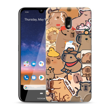 Силиконовый чехол на Nokia 2.2 с принтом капибара Силиконовый чехол на Nokia 2.2 с принтом капибара