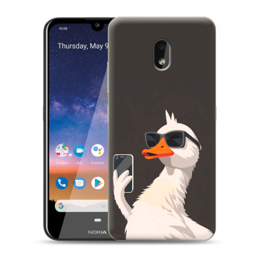 Силиконовый чехол на Nokia 2.2 с принтом утка в очках Силиконовый чехол на Nokia 2.2 с принтом утка в очках
