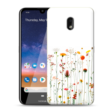 Силиконовый чехол на Nokia 2.2 с принтом цветы Силиконовый чехол на Nokia 2.2 с принтом цветы