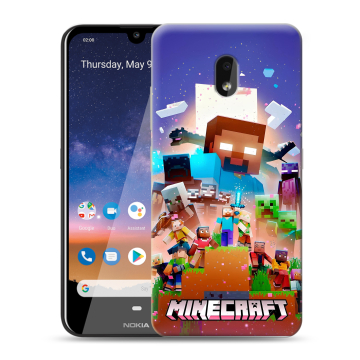 Силиконовый чехол на Nokia 2.2 с принтом Майнкрафт Minecraft Силиконовый чехол на Nokia 2.2 с принтом Майнкрафт Minecraft
