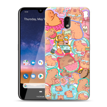 Силиконовый чехол на Nokia 2.2 с принтом капибары Силиконовый чехол на Nokia 2.2 с принтом капибары