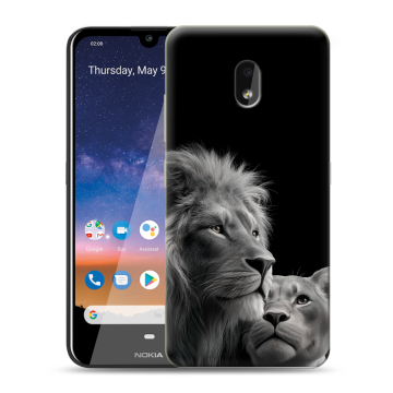 Силиконовый чехол на Nokia 2.2 с принтом Лев кошки