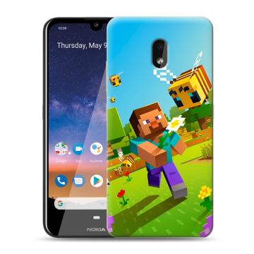 Силиконовый чехол на Nokia 2.2 с принтом Майнкрафт Minecraft