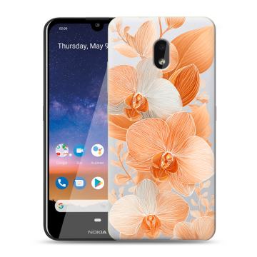 Силиконовый чехол на Nokia 2.2 с принтом Бежевые цветы