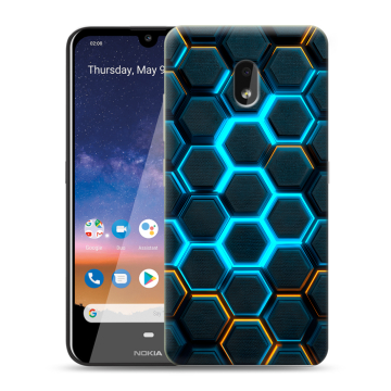 Силиконовый чехол на Nokia 2.2 с принтом Неоновые соты