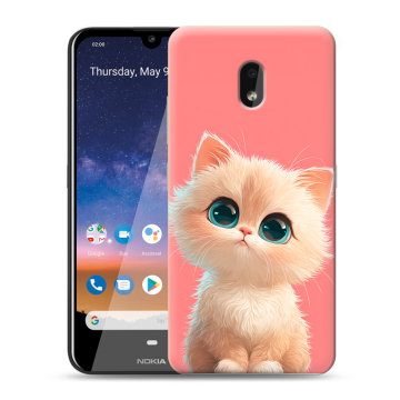 Силиконовый чехол на Nokia 2.2 с принтом Розовый котенок