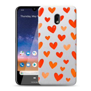 Силиконовый чехол на Nokia 2.2 с принтом Сердечки