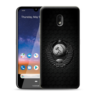 Силиконовый чехол на Nokia 2.2 с принтом Герб Флаг СССР