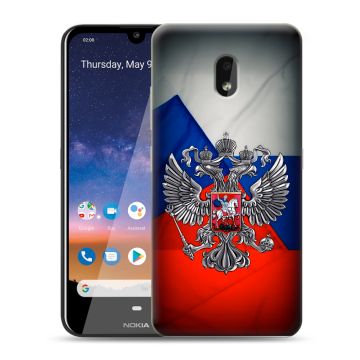 Силиконовый чехол на Nokia 2.2 с принтом Флаг России Силиконовый чехол на Nokia 2.2 с принтом Флаг России