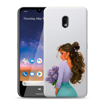 Силиконовый чехол на Nokia 2.2 с принтом девушка цветы