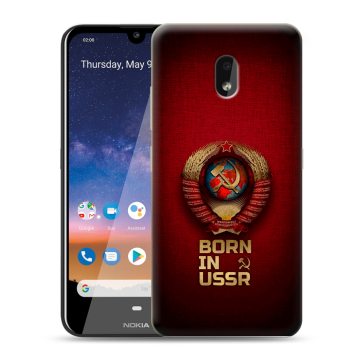 Силиконовый чехол на Nokia 2.2 с принтом Флаг Герб СССР