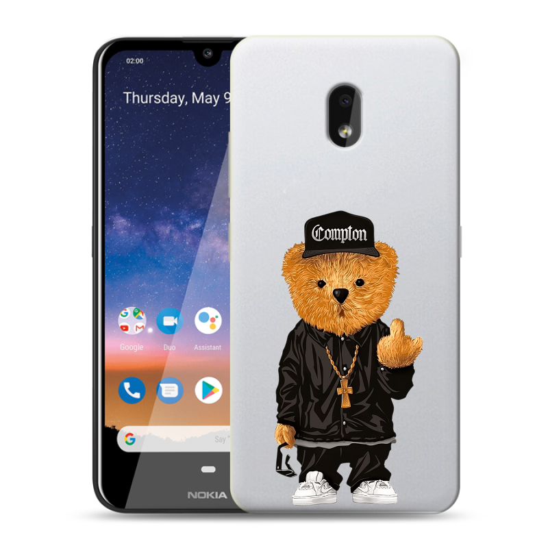 Силиконовый чехол на Nokia 2.2 с принтом Мишка Силиконовый чехол на Nokia 2.2 с принтом Мишка
