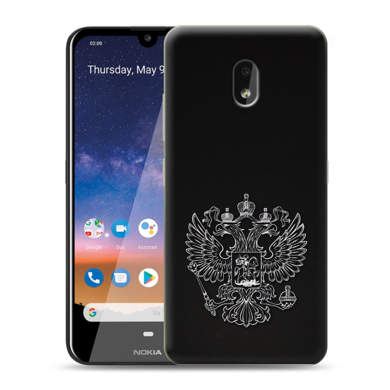 Силиконовый чехол на Nokia 2.2 с принтом Герб России Силиконовый чехол на Nokia 2.2 с принтом Герб России
