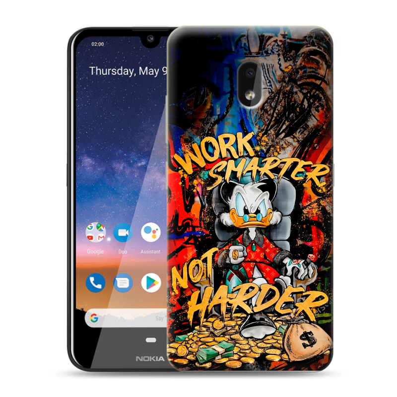 Силиконовый чехол на Nokia 2.2 с принтом Дональд Дак Деньги Силиконовый чехол на Nokia 2.2 с принтом Дональд Дак Деньги