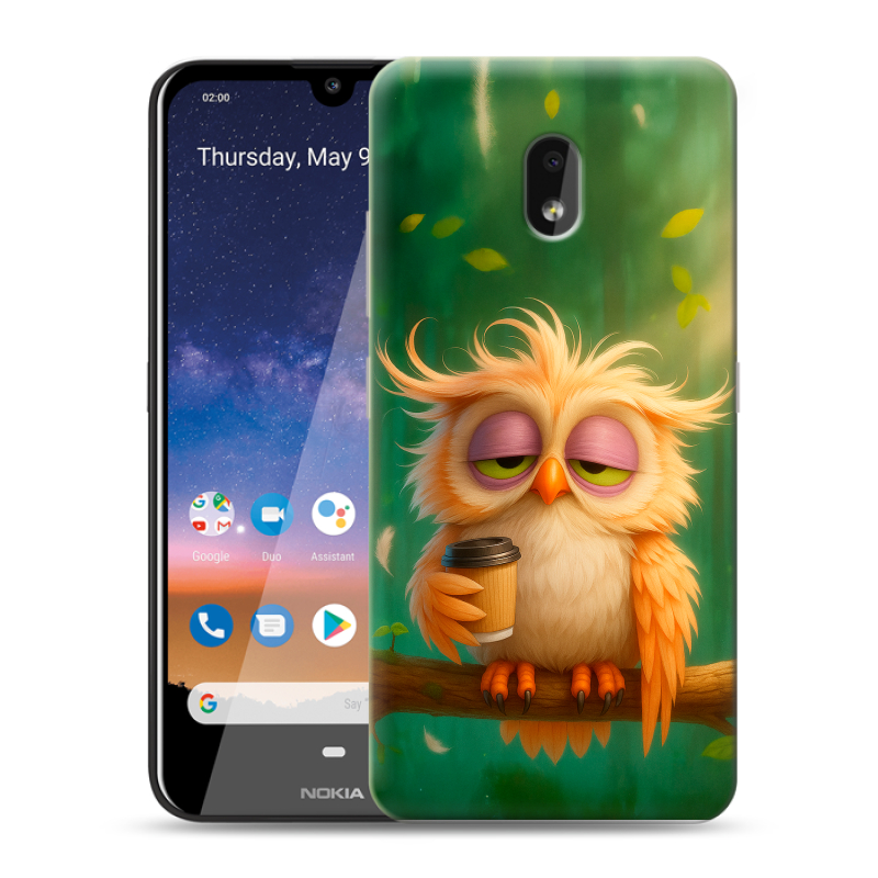 Силиконовый чехол на Nokia 2.2 с принтом сова Силиконовый чехол на Nokia 2.2 с принтом сова