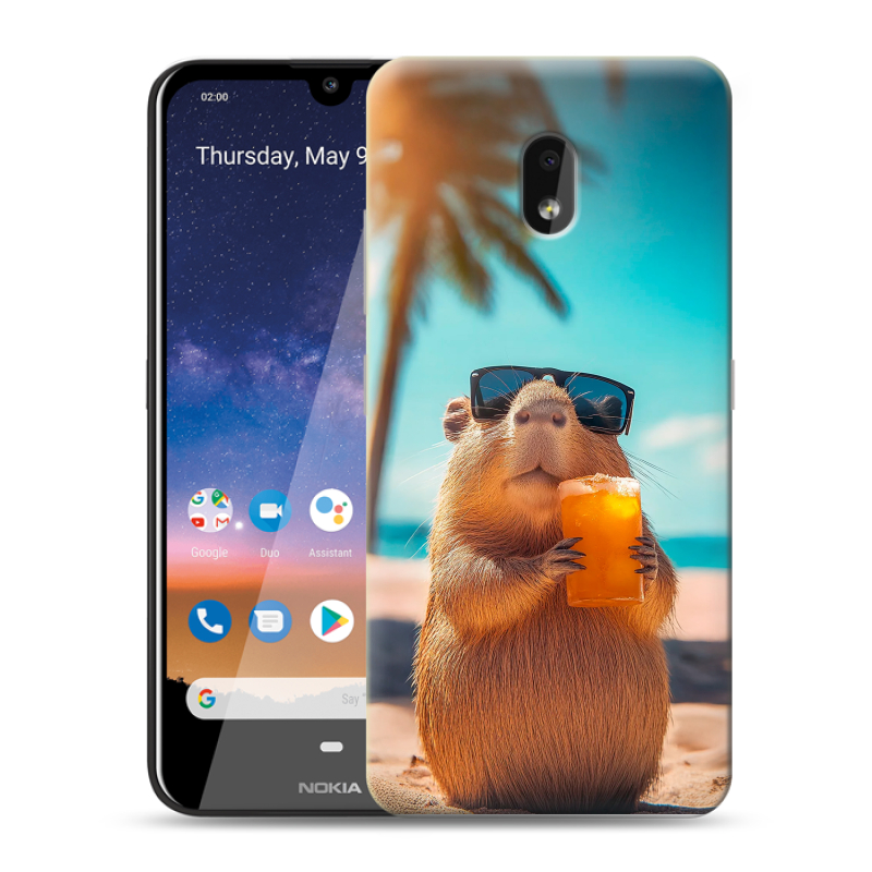 Силиконовый чехол на Nokia 2.2 с принтом Капибара Силиконовый чехол на Nokia 2.2 с принтом Капибара