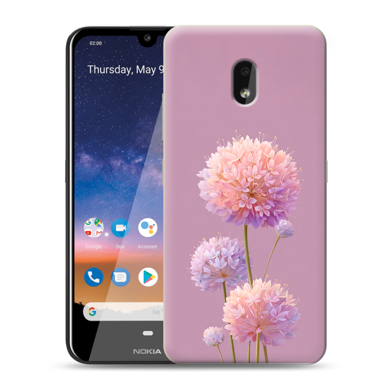 Силиконовый чехол на Nokia 2.2 с принтом Цветы Силиконовый чехол на Nokia 2.2 с принтом Цветы