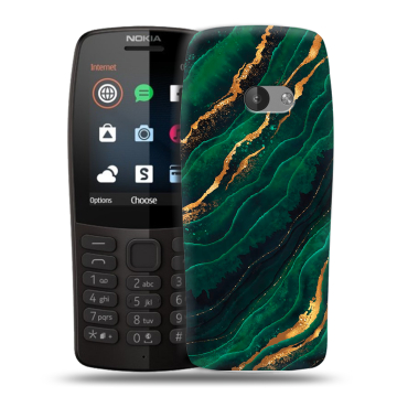 Силиконовый чехол на Nokia 210 с принтом Мрамор зеленое золото Силиконовый чехол на Nokia 210 с принтом Мрамор зеленое золото