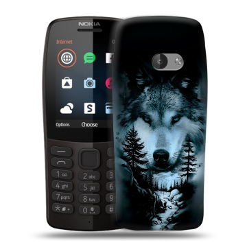 Силиконовый чехол на Nokia 210 с принтом Лесной волк Силиконовый чехол на Nokia 210 с принтом Лесной волк