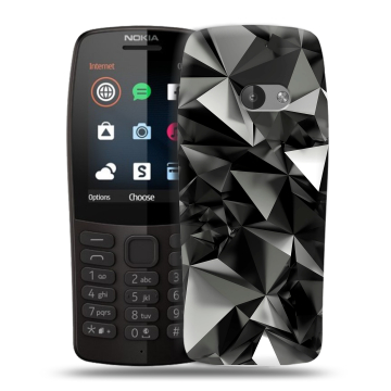 Силиконовый чехол на Nokia 210 с принтом Черные кристаллы Силиконовый чехол на Nokia 210 с принтом Черные кристаллы