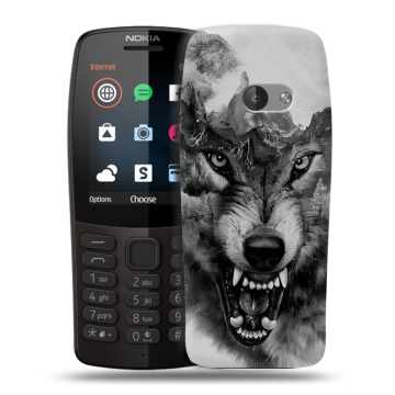 Силиконовый чехол на Nokia 210 с принтом Волк Силиконовый чехол на Nokia 210 с принтом Волк