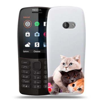 Силиконовый чехол на Nokia 210 с принтом Кошки Силиконовый чехол на Nokia 210 с принтом Кошки