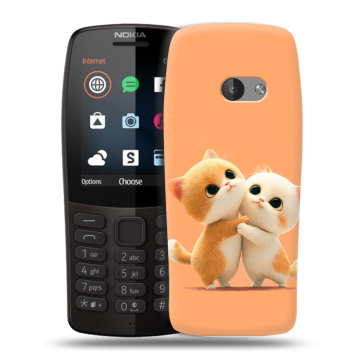 Силиконовый чехол на Nokia 210 с принтом Милые котики Силиконовый чехол на Nokia 210 с принтом Милые котики